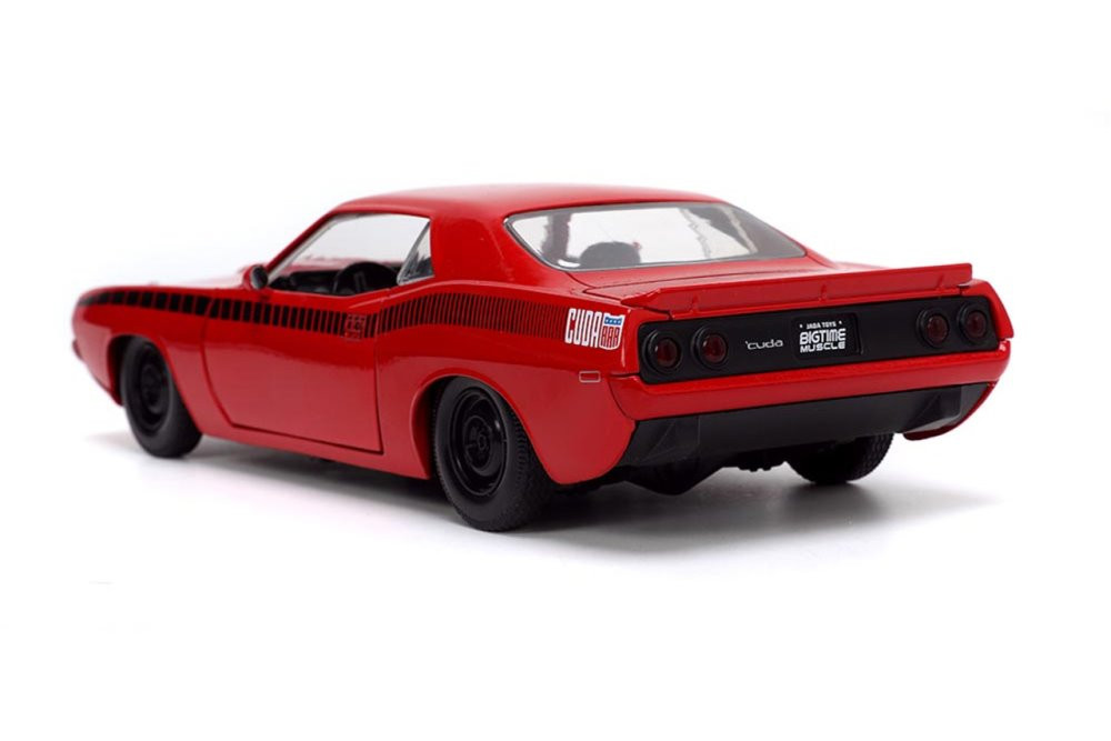 1973 Plymouth Barracuda, Red - Jada Toys 34037/4 - 1/24 scale Diecast Model Toy Car