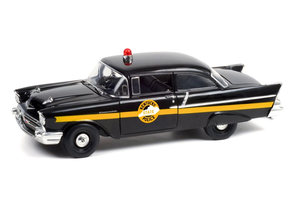ダイキャスト1957 CHEVY 150 UTILITY SEDAN 超レア 1957 Chevy 150 Sedan - Kentucky State Police, Black - Greenlight