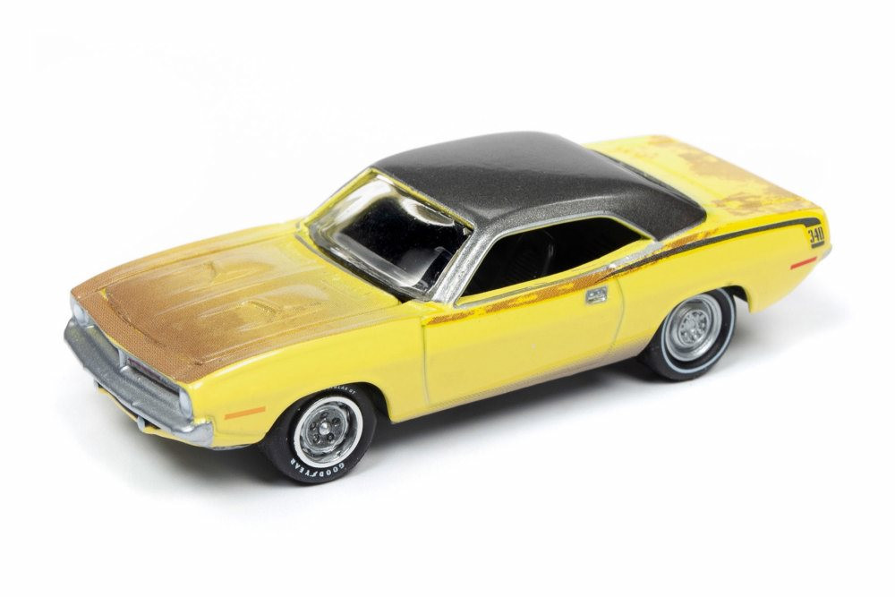 1970 Plymouth Cuda, Lemon Twist Yellow with Black Top - Round 2