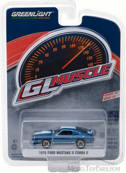 1976 Ford Mustang II Cobra II Hard Top, Bright Blue - Greenlight