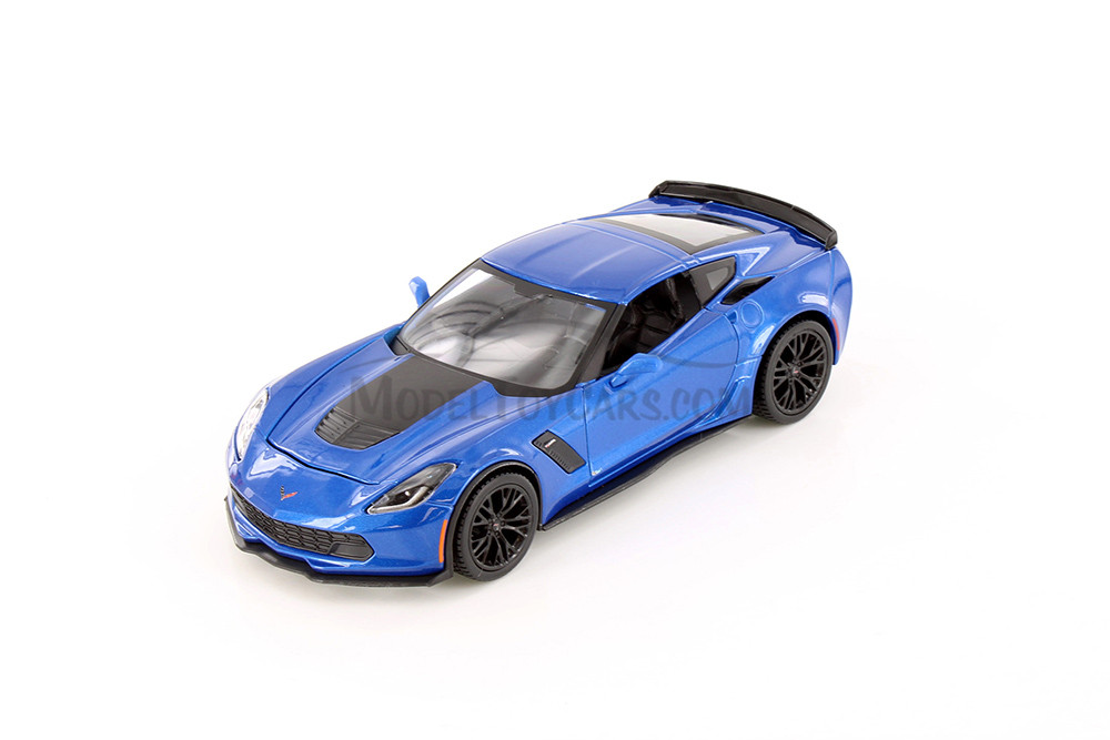 2015 Chevy Corvette Z06, Blue - Maisto 34133 - 1/24 Scale Diecast Model Toy Car (Brand New, but NOT IN BOX)