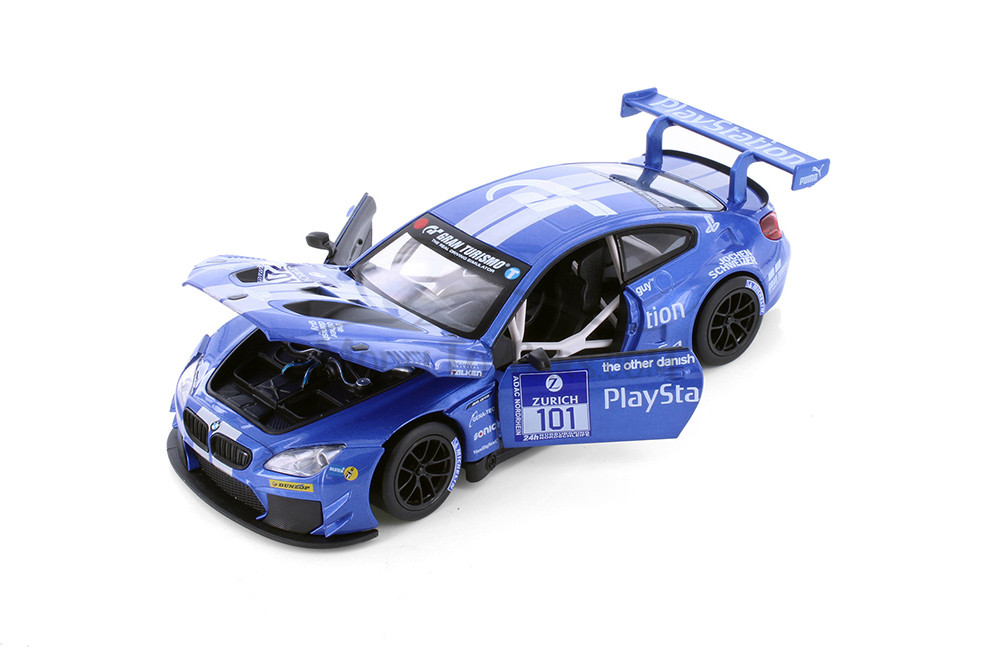 Showcasts BMW M6 GT3 Diecast Car Set - Box of 4 1/24 scale Diecast Model Cars, Assorted Colors