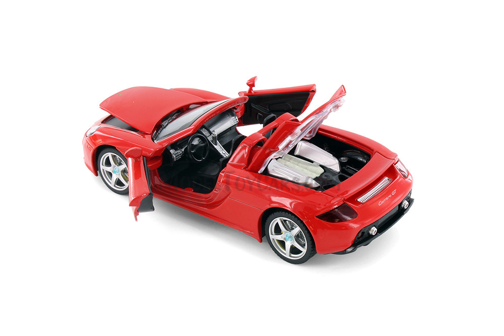 Showcasts Porsche Carrera GT Diecast Car Set - Box of 4 in Red 1/24 scale Diecast Model Cars