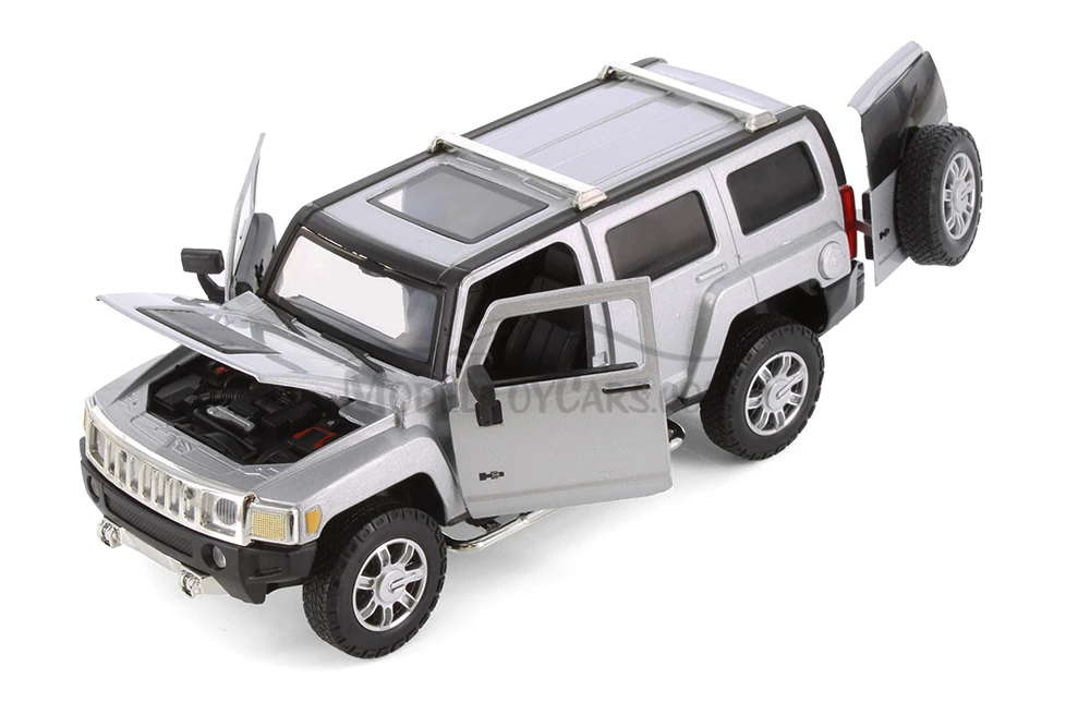 Showcasts Hummer H3 Diecast Car Set - Box of 4 1/24 scale Diecast Model Cars, Assorted Colors