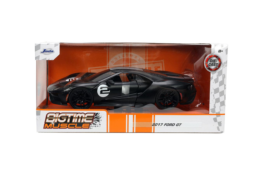 2017 Ford GT #2, Matte Black - Jada Toys 33882 - 1/24 scale Diecast Model Toy Car