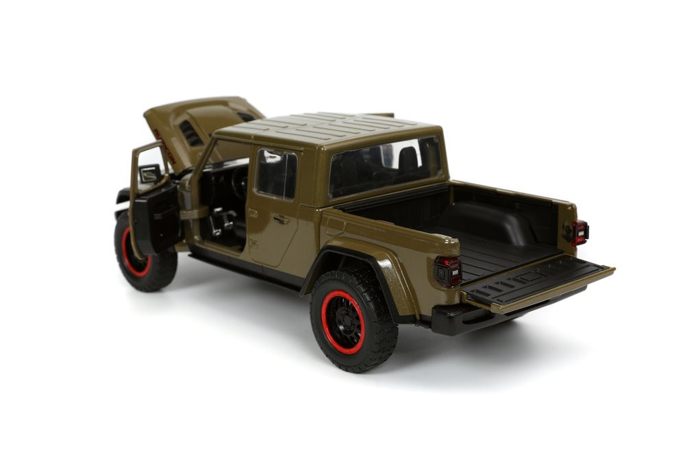 2020 Jeep Gladiator Rubicon w/Extra Wheels, Dark Green - Jada Toys 32307 - 1/24 scale Diecast Car