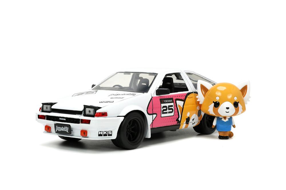 1986 Toyota Trueno (AE86) RHD #25 w/ Aggretsuko Figure, Aggretsuko