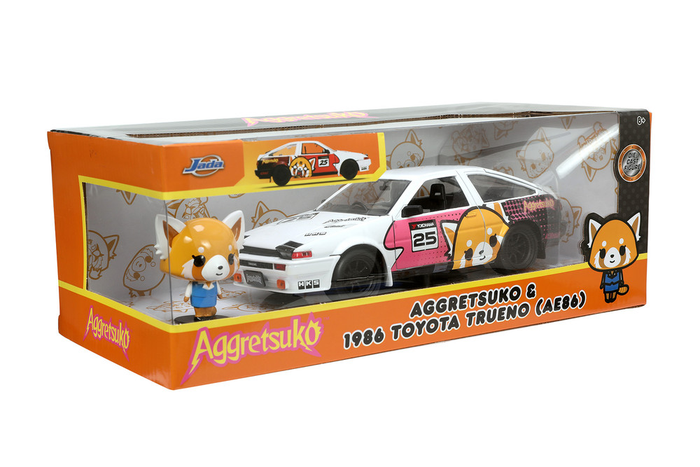 1986 Toyota Trueno (AE86) RHD #25 w/ Aggretsuko Figure, Aggretsuko