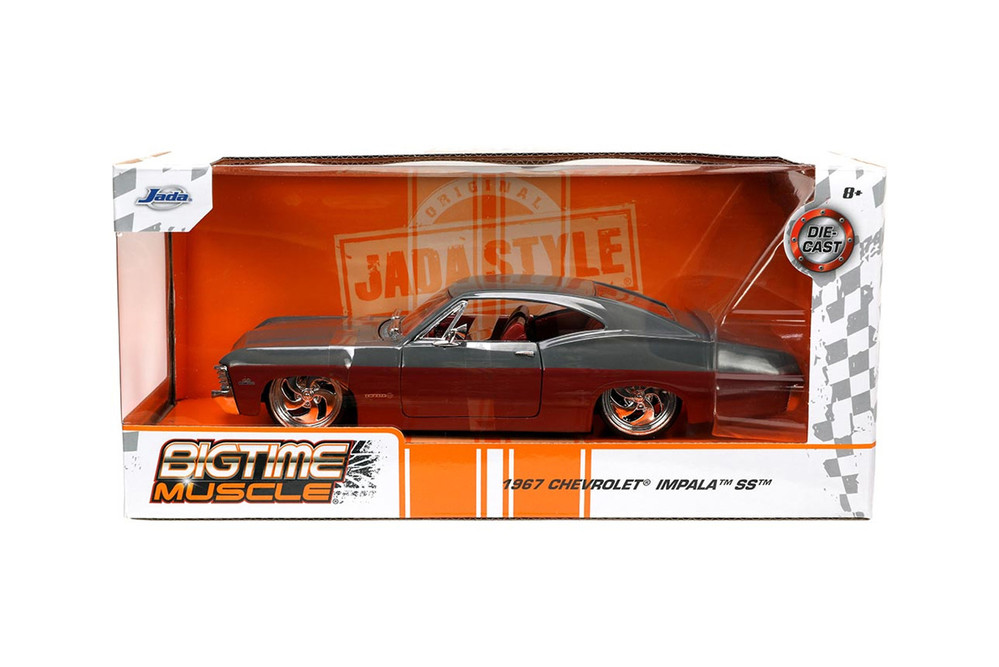 1967 Chevy Impala SS, Gray /Burgundy - Jada Toys 33864 - 1/24