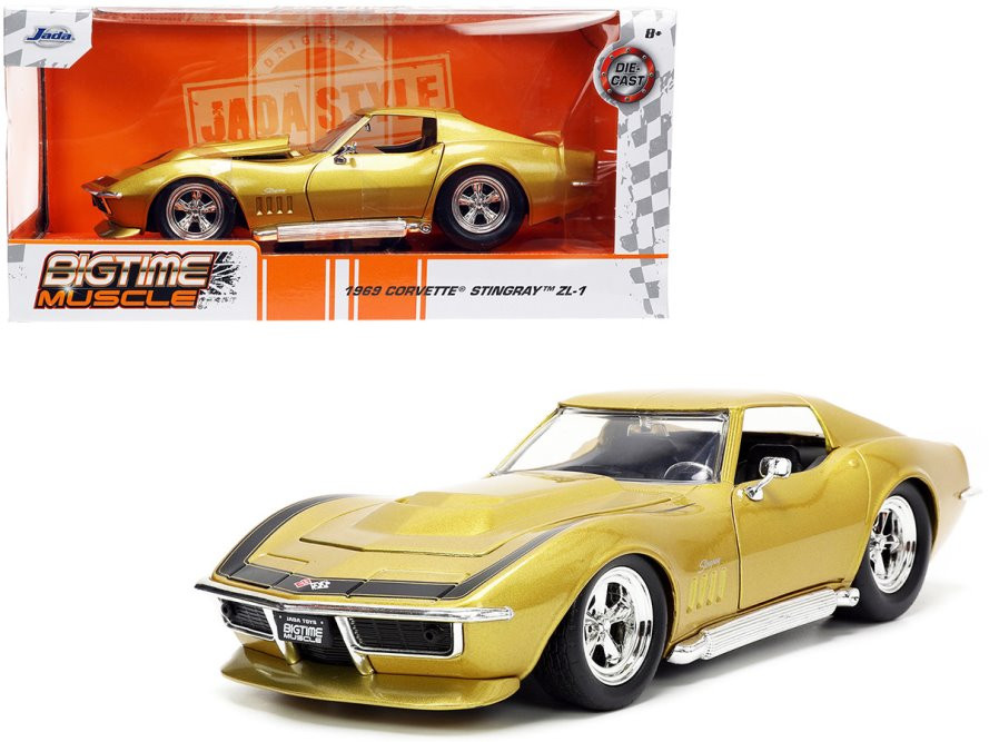 1969 Chevy Corvette Stingray ZL-1, Gold - Jada Toys 33863 - 1/24 scale Diecast Model Toy Car