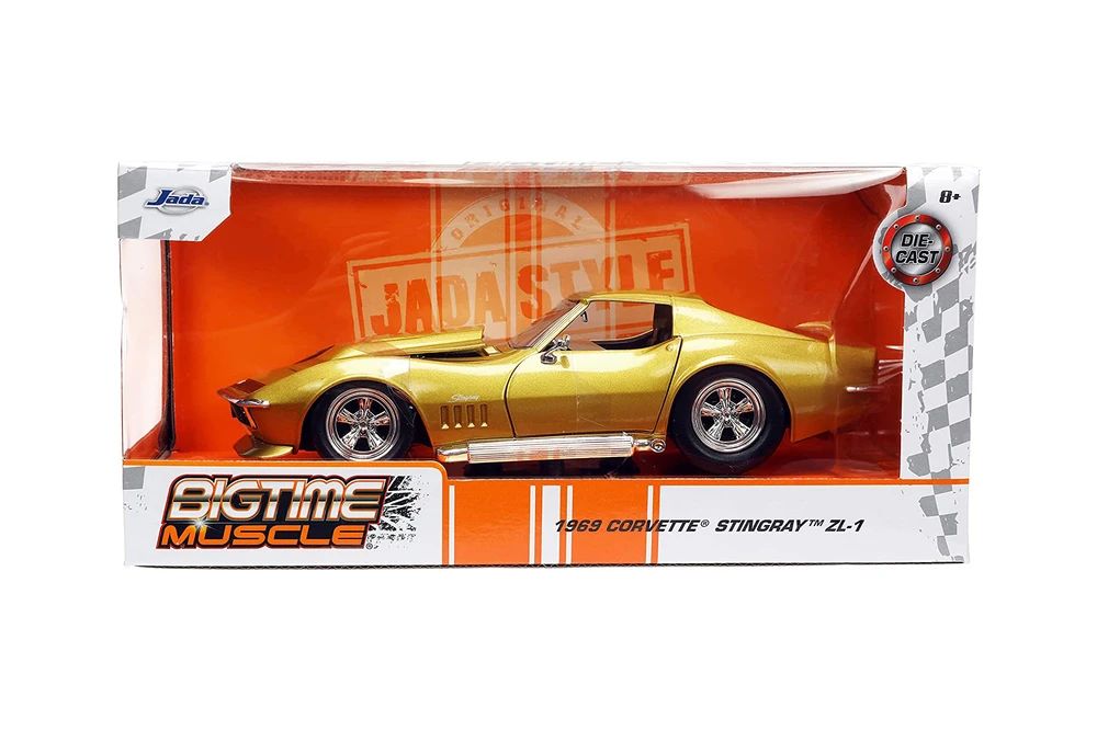 1969 Chevy Corvette Stingray ZL-1, Gold - Jada Toys 33863 - 1/24 scale Diecast Model Toy Car