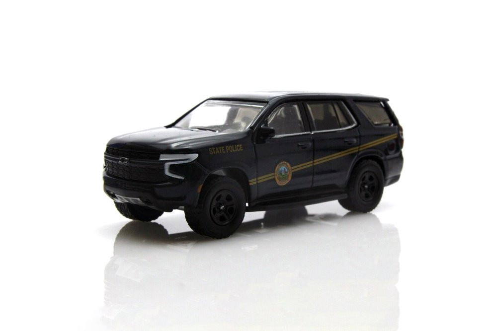 2021 Chevy Tahoe Police Pursuit Vehicle, Black - Greenlight 30343 - 1/64 scale Diecast Car