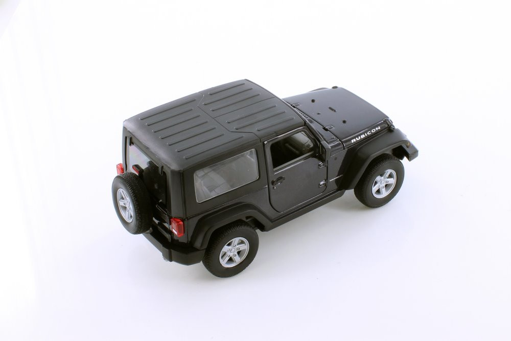 2007 Jeep Wrangler Rubicon Hardtop, Black - Welly 22489H/4D - 1/24 scale Diecast Model Toy Car