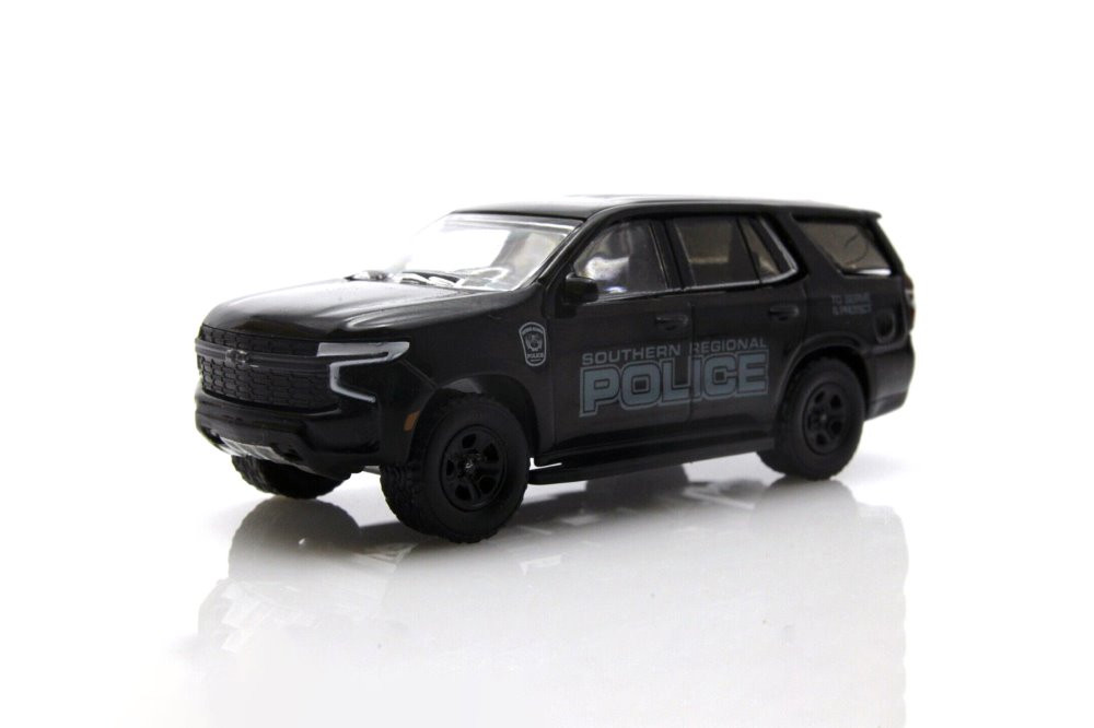 2021 Chevy Tahoe Police Pursuit Vehicle, Black - Greenlight 30342 - 1/64 scale Diecast Car