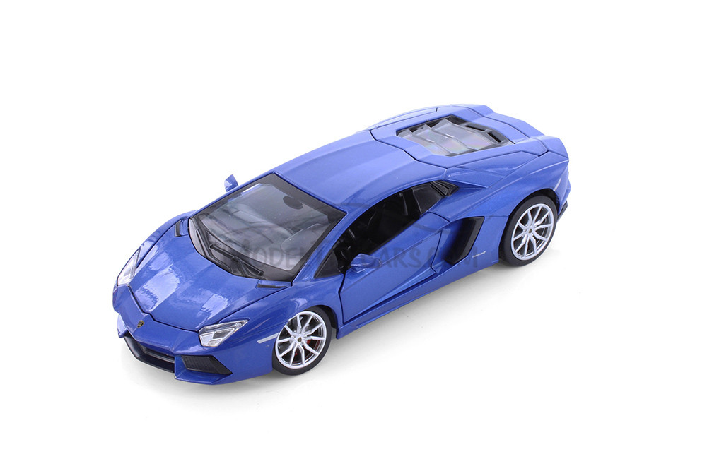 Lamborghini Aventador LP700-4 Coupé, Blue - Showcasts 68254D - 1/24 scale Diecast Model Toy Car (1 car, no box)