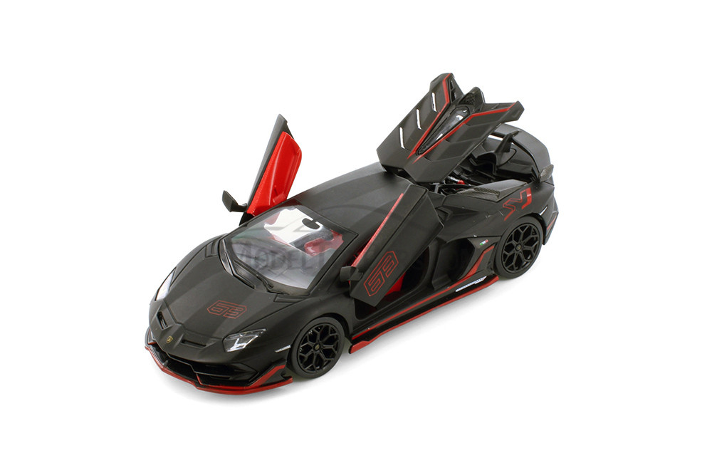 Lamborghini Aventador SVJ, Matte Black - Showcasts 68269D - 1/24 Lamborghini Aventador SVJ, Matte Black - Showcasts 68269D - 1/24