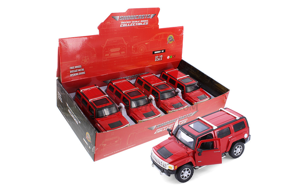 Hummer H3, Red - Showcasts 68240D - 1/24 scale Diecast Model Toy Car