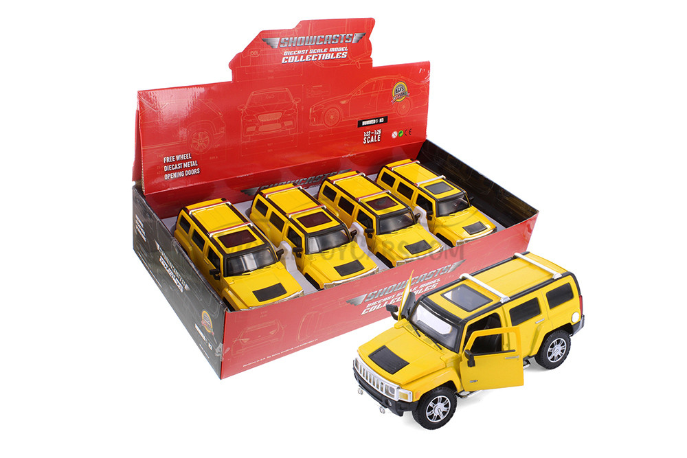 Hummer H3, Yellow - Showcasts 68240D - 1/24 scale Diecast Model Toy Car