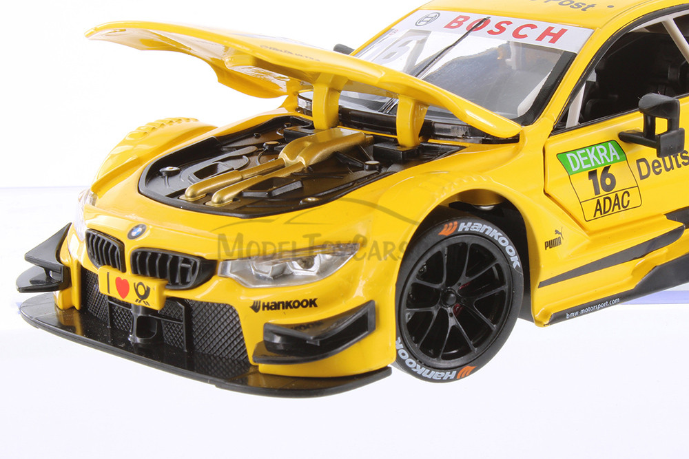 BMW M4 DTM, Yellow - Showcasts® 68256D - 1/24 scale Diecast Model Toy Car