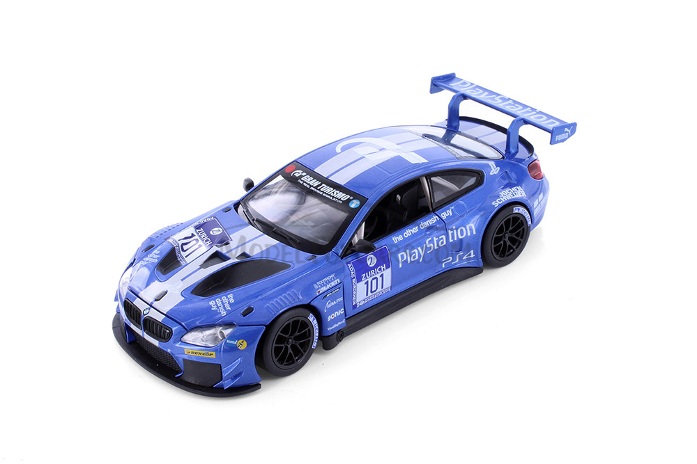 BMW M6 GT3, Blue - Showcasts 68255D - 1/24 scale Diecast Model Toy Car