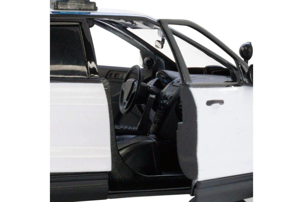 2015 Ford Unmarked Police Interceptor, Black/White - Motor Max 76958 - 1/24 scale Diecast Car
