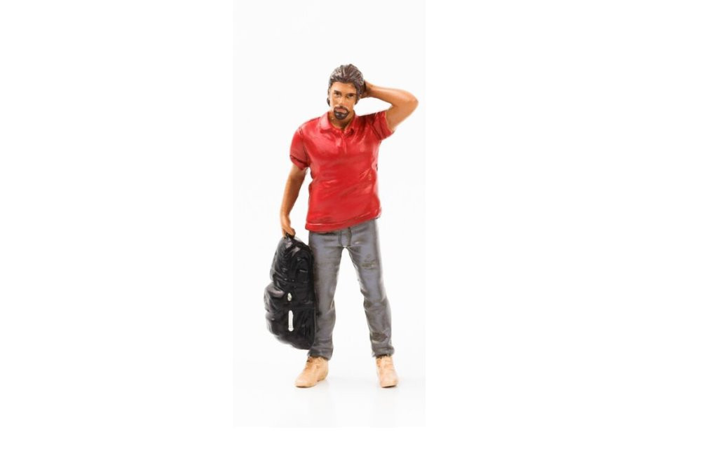 Campers Figure 4, Red - American Diorama 76437 - 1/24 scale Figurine - Diorama Accessory