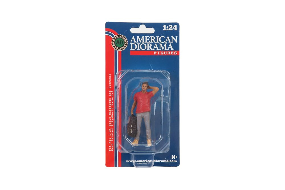 Campers Figure 4, Red - American Diorama 76437 - 1/24 scale Figurine - Diorama Accessory