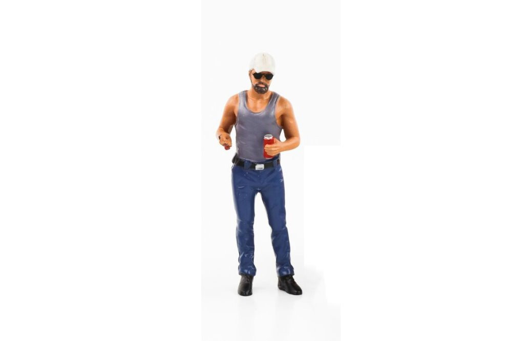 Campers Figure 5, Gray - American Diorama 76338 - 1/18 scale Figurine - Diorama Accessory