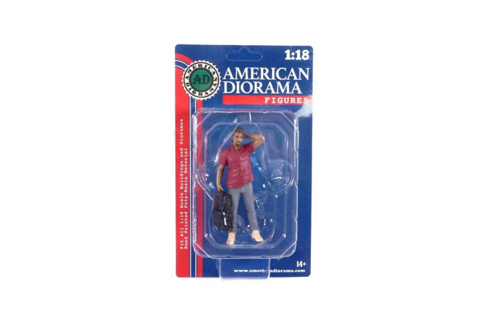 Campers Figure 4, Red - American Diorama 76337 - 1/18 scale Figurine - Diorama Accessory