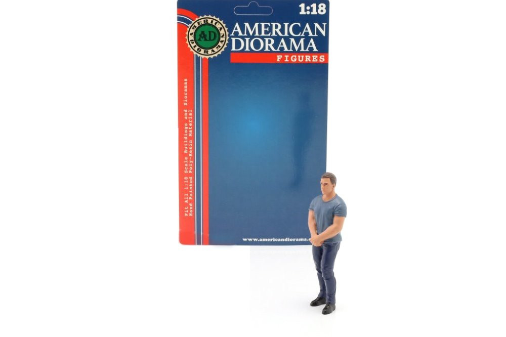 Car Meet 3 Figure 4, Blue - American Diorama 76329 - 1/18 scale Figurine - Diorama Accessory
