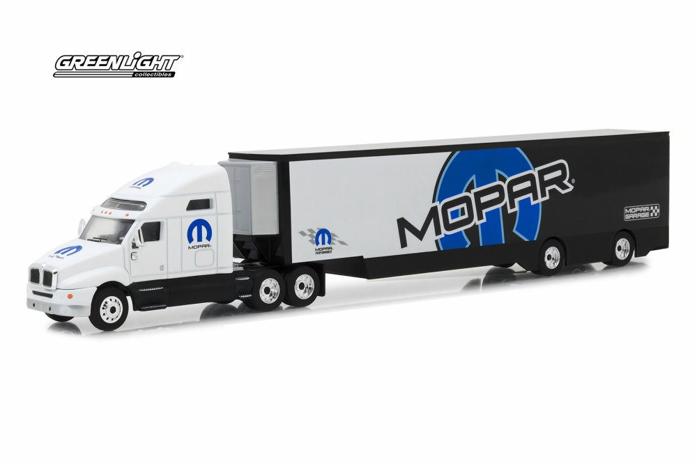 2018 Kenworth T2000 MOPAR Transporter, White and Black - Greenlight 29963/24 - 1/64 Diecast Car