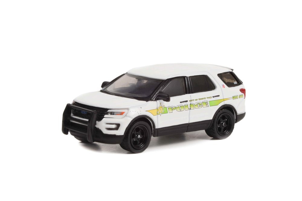 2017 Ford Police Interceptor Utility, White - Greenlight 43000C - 1/64 scale Diecast Car