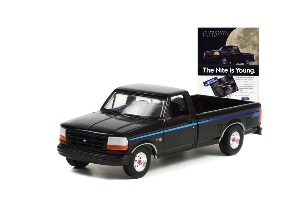 1992 Ford F-150, Black - Greenlight 39100F/48 - 1/64 scale Diecast