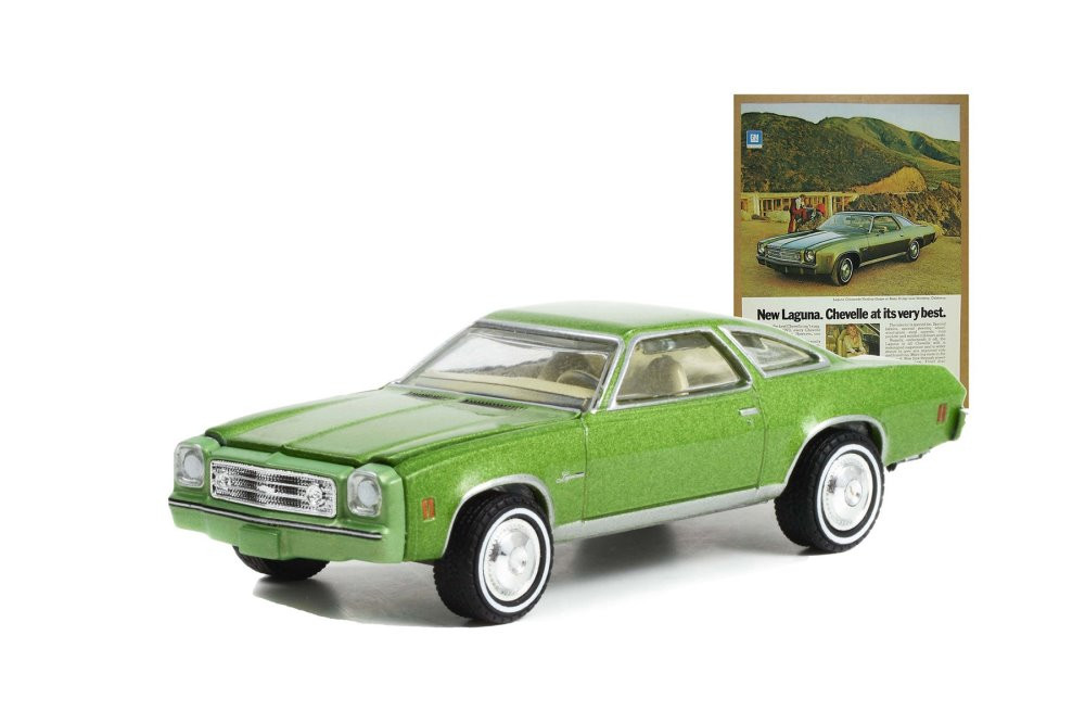 1973 Chevy Chevelle Laguna Colonnade, Green - Greenlight 39100E/48 - 1/64 scale Diecast Car