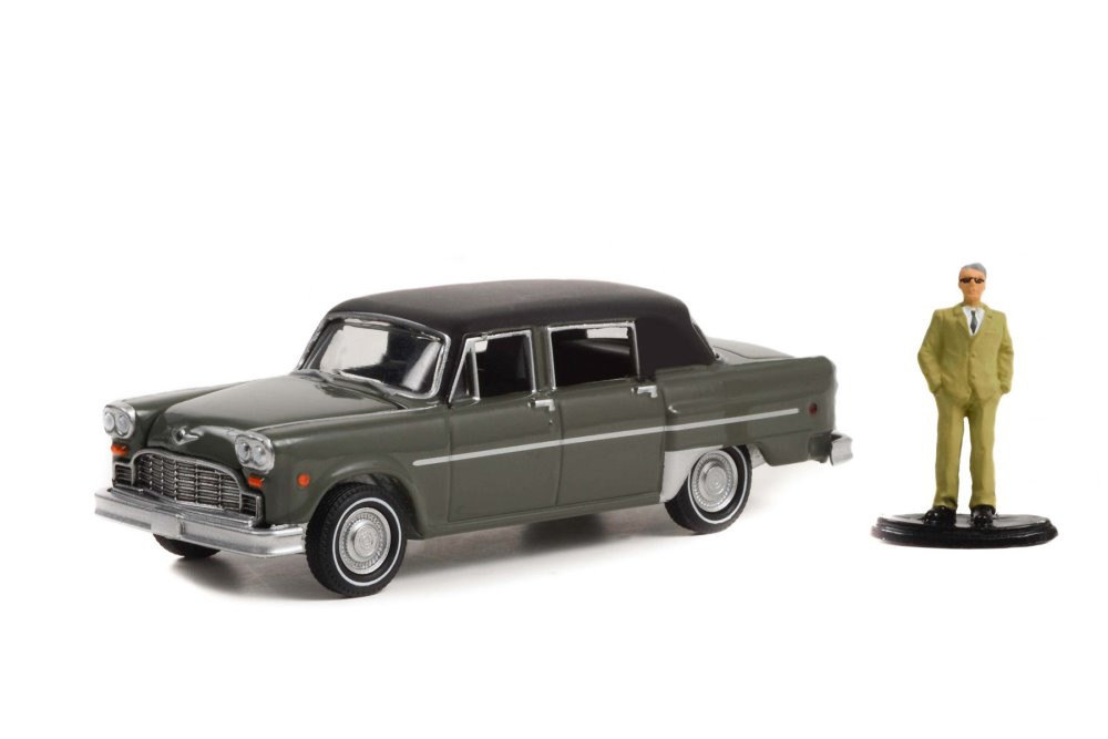 1982 Checker Marathon A12-E w/ Driver, Dark Gray - Greenlight 97130C - 1/64 scale Diecast Car