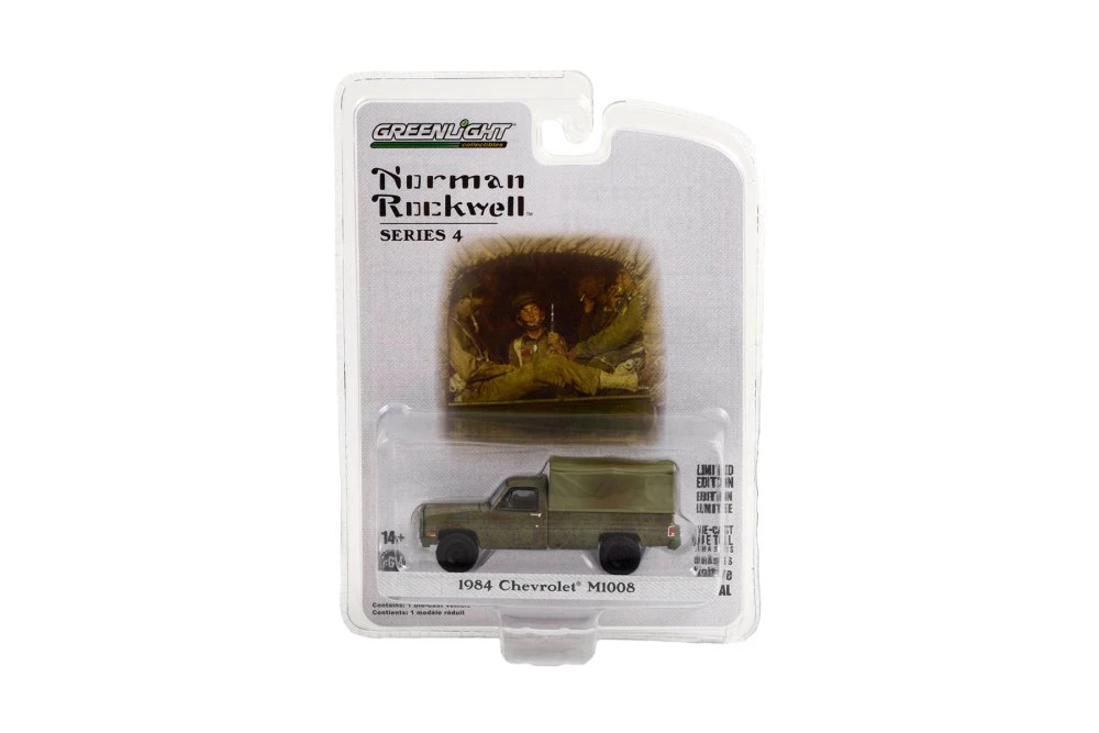 1984 Chevy M1008 Pickup (Weathered Version), Green - Greenlight 54060F - 1/64 scale Diecast Car