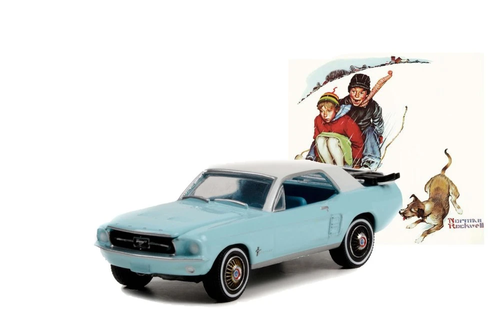 1967 Ford Mustang Coupe, Light Blue - Greenlight 54060D/48 - 1/64 scale Diecast Model Toy Car