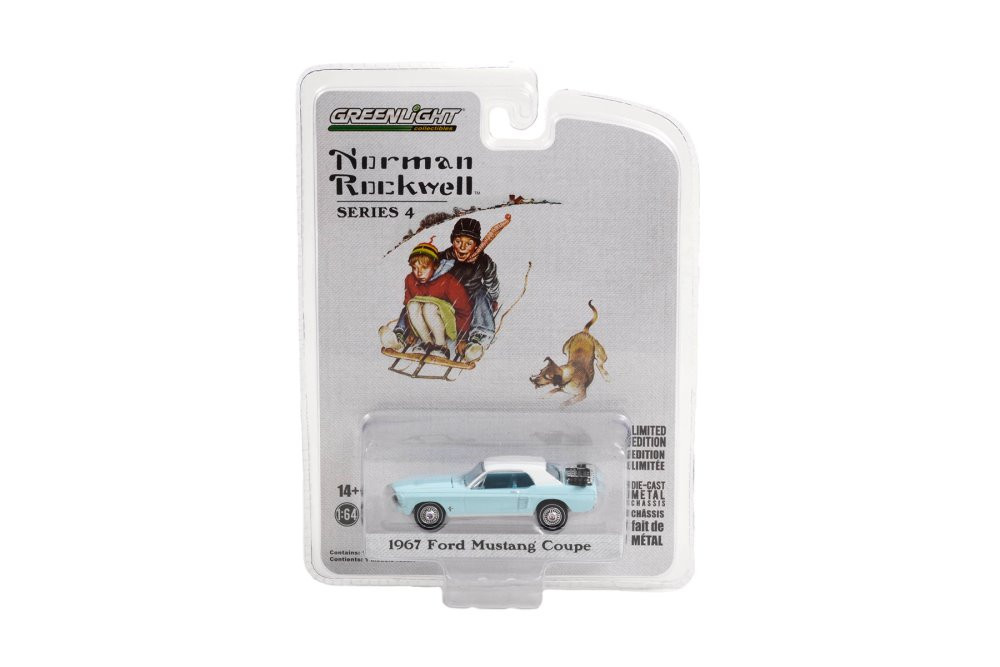 1967 Ford Mustang Coupe, Light Blue - Greenlight 54060D/48 - 1/64 scale Diecast Model Toy Car