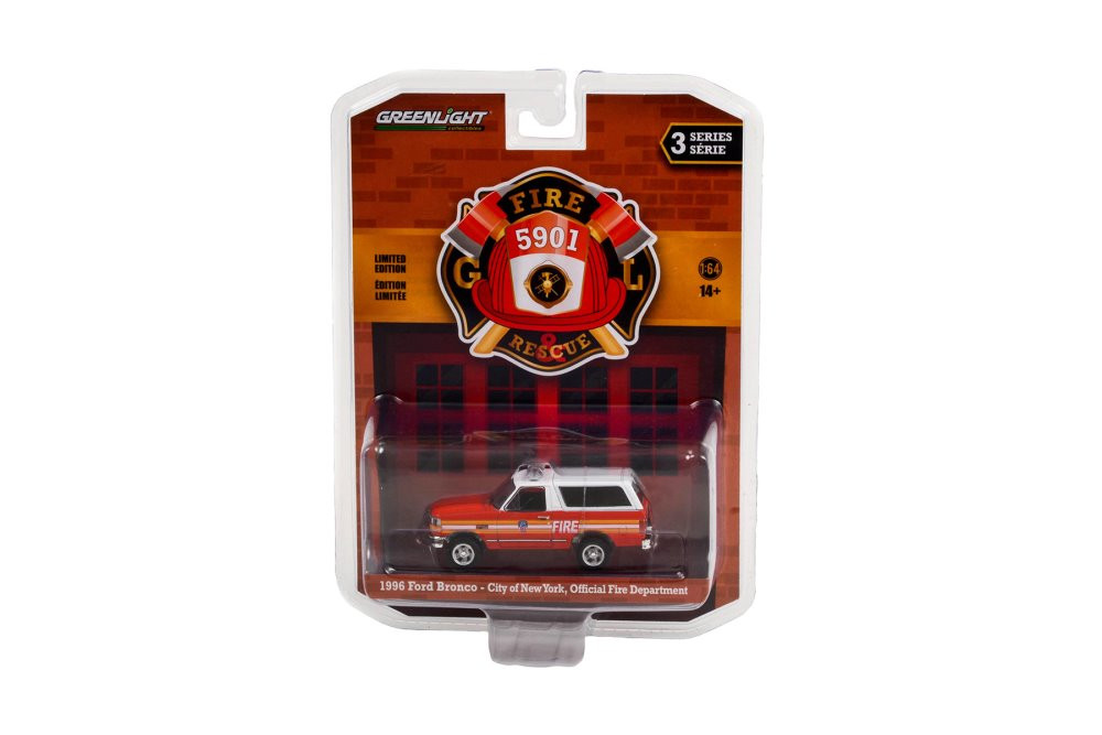 1996 Ford Bronco, Red - Greenlight 67030E/48 - 1/64 scale Diecast Model Toy Car