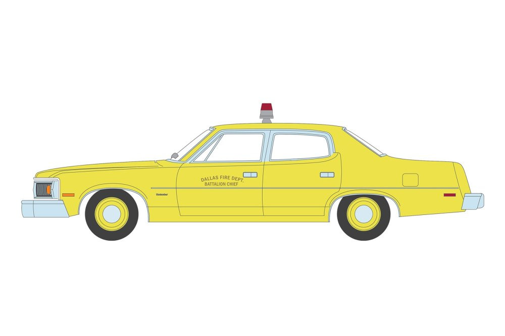 1977 AMC Matador, Yellow - Greenlight 67030B/48 - 1/64 scale Diecast Model Toy Car
