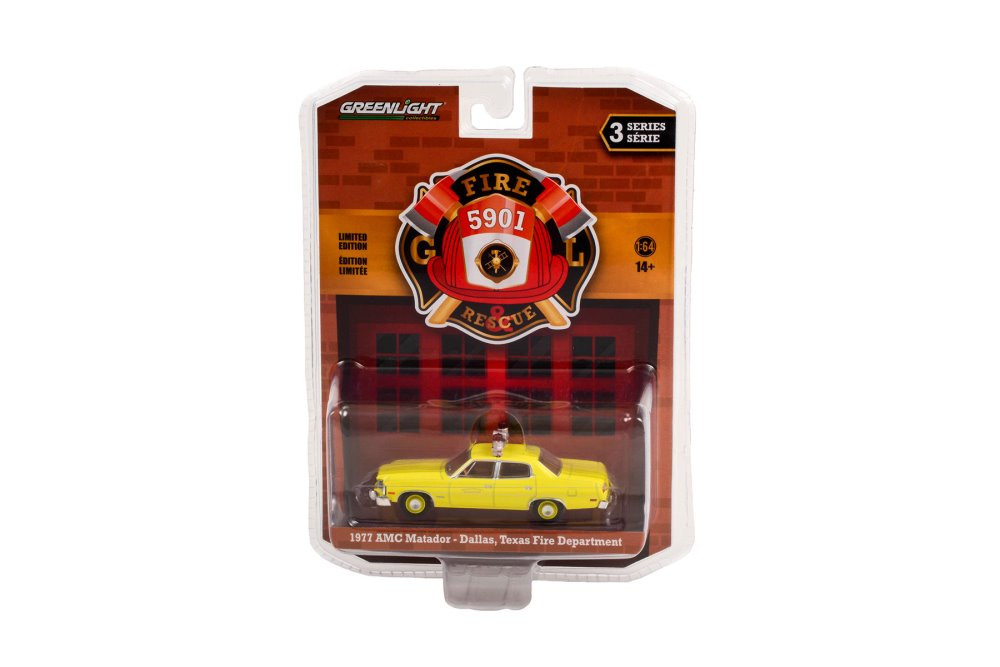 1977 AMC Matador, Yellow - Greenlight 67030B/48 - 1/64 scale Diecast Model Toy Car