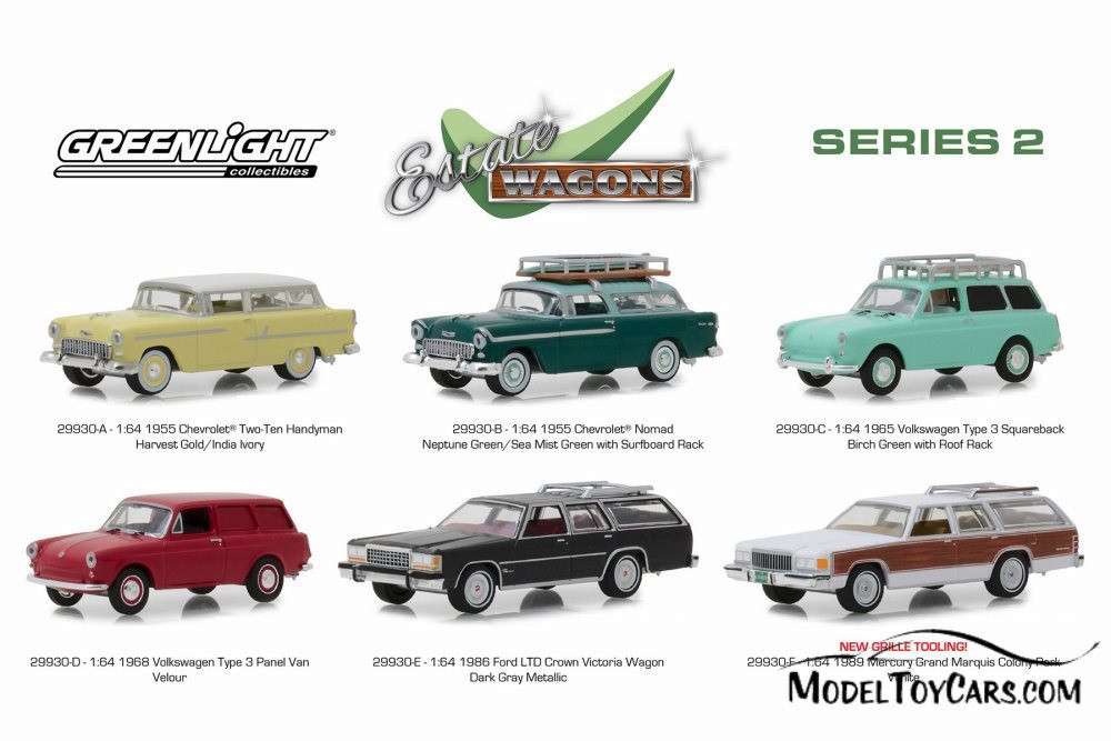 1965 Volkswagen Type 3 Squareback, Birch Green - Greenlight 29930C/48 - 1/64 scale Diecast Car