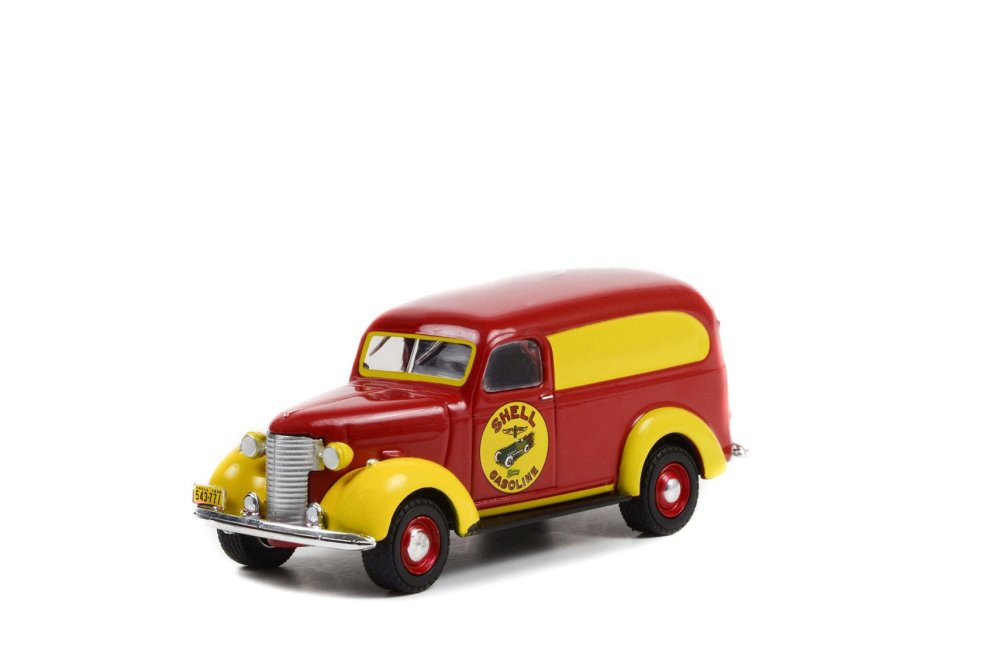 1939 Chevy Panel Truck, Red - Greenlight 41140A/48 - 1/64 scale Diecast Model Toy Car