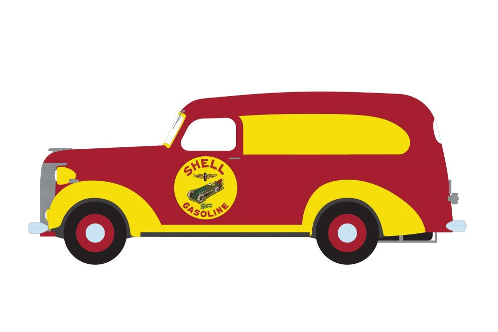 1939 Chevy Panel Truck, Red - Greenlight 41140A/48 - 1/64 scale