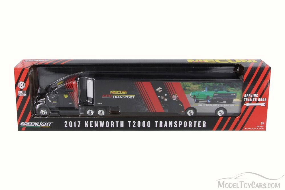 2017 Kenworth T2000 Transporter, Black - Greenlight 29928 - 1/64 Scale Diecast Model Toy Car