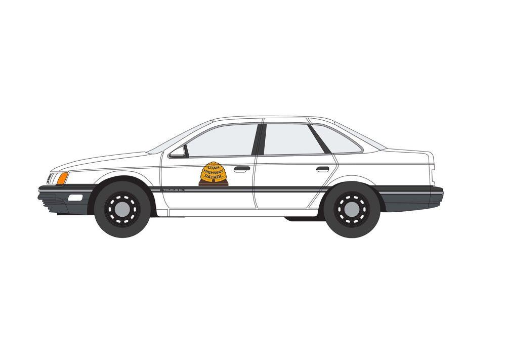 1990 Ford Taurus Police, White - Greenlight 42990A/48 - 1/64