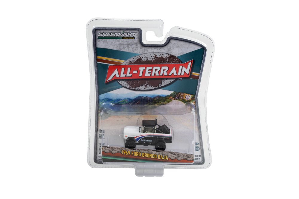 1969 Ford Bronco Baja, White - Greenlight 35230A/48 - 1/64 scale Diecast Car