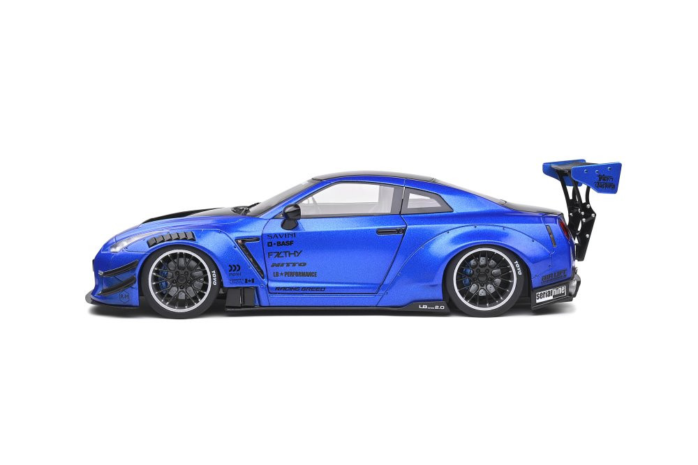 2020 Nissan GT-R with Liberty Walk Body Kit 2.0, Blue - Solido S1805801 ...