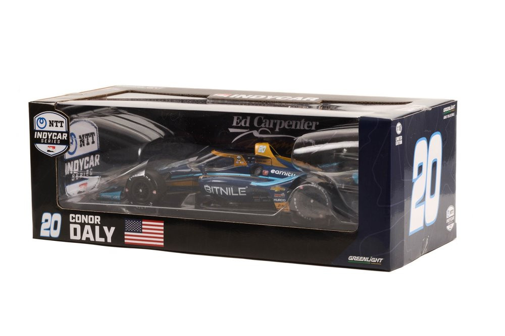 Miniature IndyCar 2023 Chevrolet N°20 Conor Daly BitNile - Échelle 1:64 - Diecast Neuf Déboîté