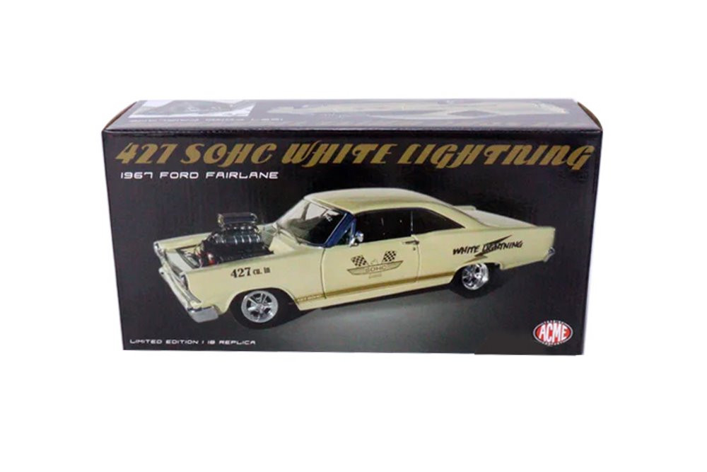 1967 Ford Fairlane - 427 SOHC White Lightning, Cream - Acme 18931 - 1/18  Scale Diecast Car